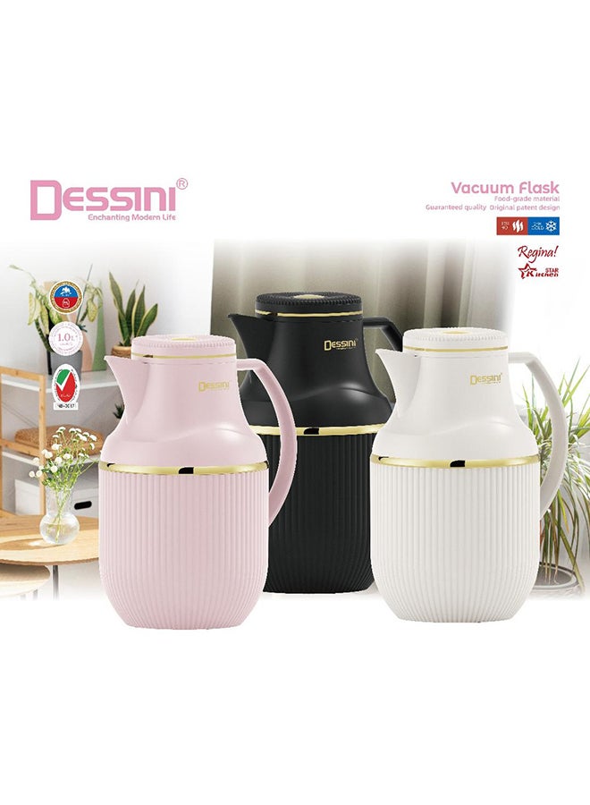 Dessini Tea & Coffee Vacuum Flask 1L Dk105 Beige/Gold - Image 2