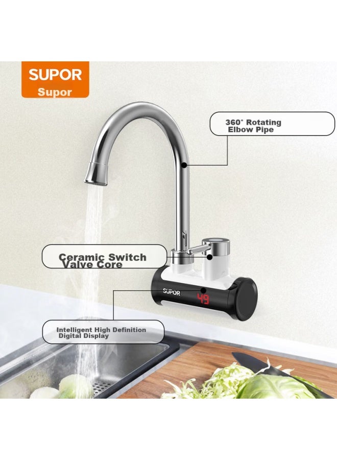 Supor Electric Water Heater, Side Water Inlet, Instant Heating, Fast Heating, Quick Heating, Hot Water For Kitchen, Bathroom, Balcony, Electric Water Heater, 272047-01 Side Water Inlet - Image 1