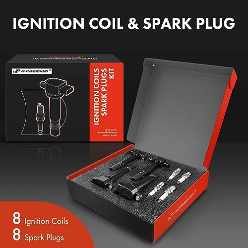 A-Premium Ignition Coils and Spark Plugs Kits Compatible with Volvo XC90 2005-2011, S80 2007-2010, 4.4L 8-PC Set - Image 2