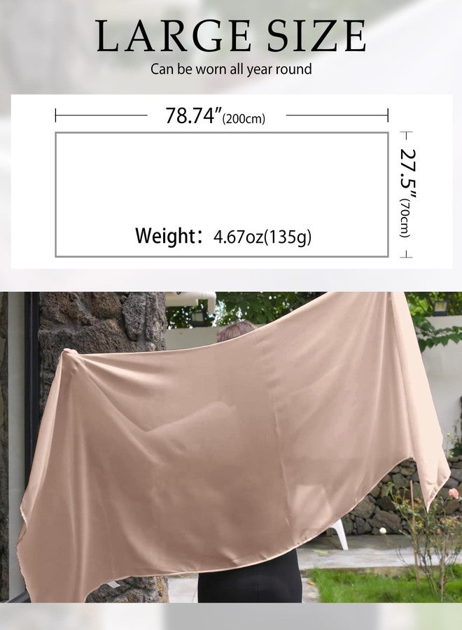 CHICGAL Shawls and Wraps for Evening Dresses, Chiffon Scarves for Women Wedding Guest Bride Bridesmaid (Khaki) - Image 4