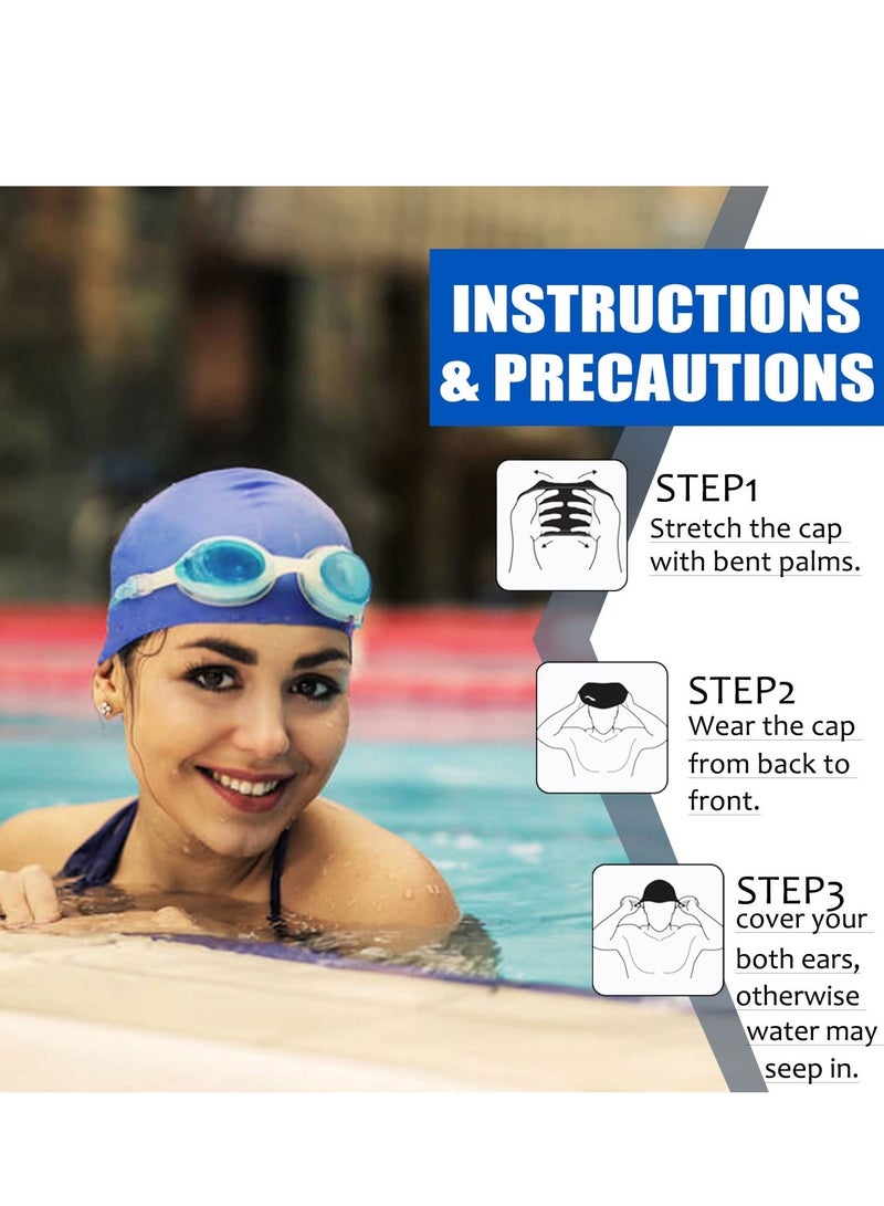SYOSI Silicone Swim Cap for Women Men Extra Large Special Design Swimming Cap Waterproof Bathing Cap Swim Hat for Very Long Hair Braids Thick Curly Hair Keep Your Hair Dry - Image 4