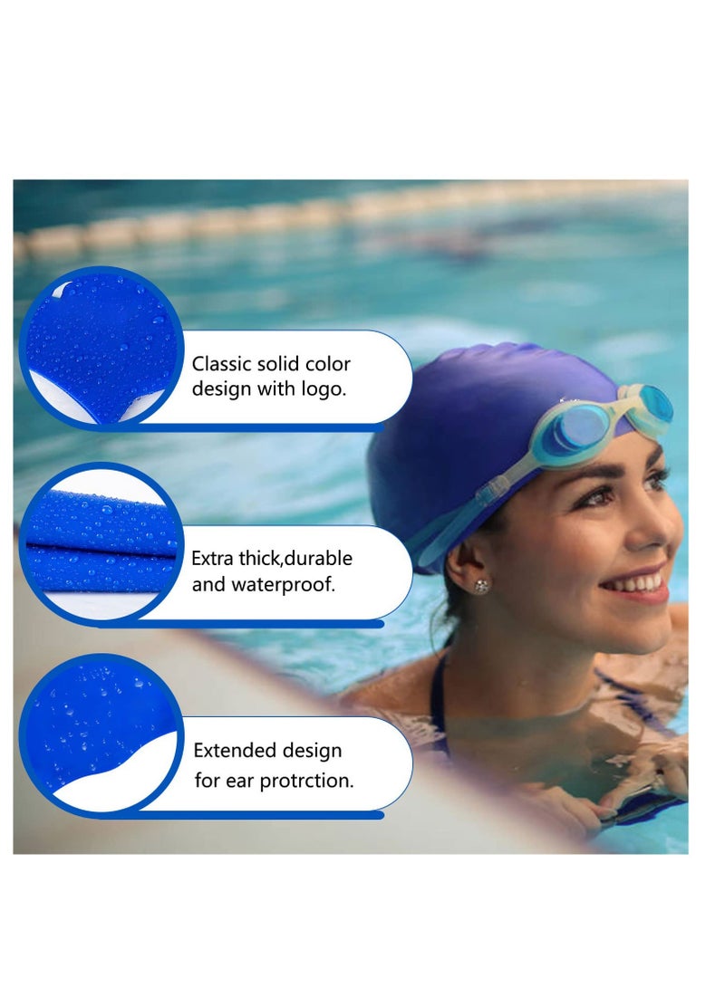 SYOSI Silicone Swim Cap for Women Men Extra Large Special Design Swimming Cap Waterproof Bathing Cap Swim Hat for Very Long Hair Braids Thick Curly Hair Keep Your Hair Dry - Image 2
