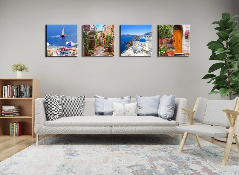 OKEXCKK 4 Panel Italy Tuscany Wall Art - Image 3