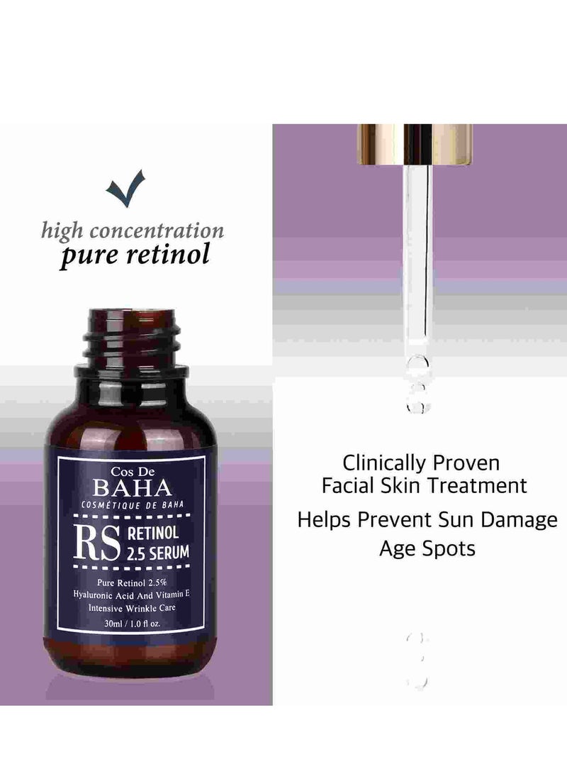 Cos De BAHA Cos de baha Retinol 2.5% Facial Serum with Vitamin E - Facial Crepe Erase + Diminishes Acne-prone + Age Spot Remover  - Image 2