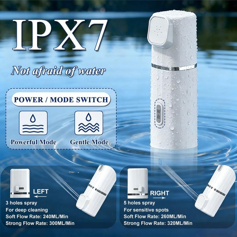 JSDQQG Portable Bidet for Travel,Handheld Bidet Sprayer for Toilet,Electric Portable Bidet for Women Men,Rechargeable,2 Modes,450ML Peri Bottle,Personal Hygiene,Postpartum Care,Baby,Camping - Image 3