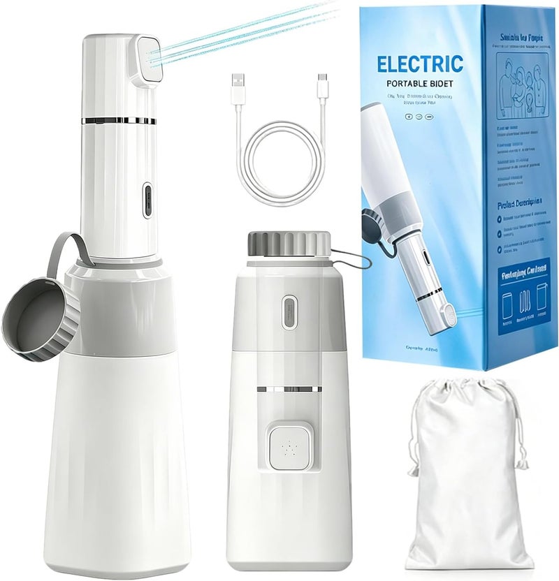JSDQQG Portable Bidet for Travel,Handheld Bidet Sprayer for Toilet,Electric Portable Bidet for Women Men,Rechargeable,2 Modes,450ML Peri Bottle,Personal Hygiene,Postpartum Care,Baby,Camping - Image 1