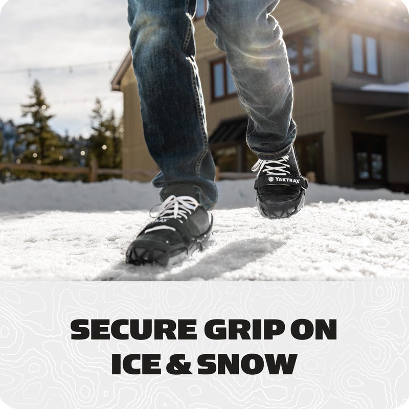 Yaktrax Pro Plus Traction Cleats for Ice and Snow, 360Â° Steel Coil Grip for All-Direction Traction, Flexible Thermoplastic Upper, Easy On/Off with Heel Tab, Includes Carry Bag & Carabiner, Medium - Image 2