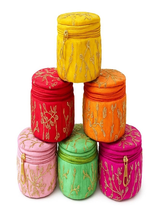 Epics Embroidery Bangle Box(Pack of 3) – Embroidered Jewellery Organiser Box for Bangles, Earrings, Bracelets & Accessories | Ideal Wedding Return Gift, Bridal Hamper & Shagun Gifting for Women - Image 1