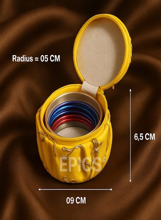 Epics Embroidery Bangle Box(Pack of 3) – Embroidered Jewellery Organiser Box for Bangles, Earrings, Bracelets & Accessories | Ideal Wedding Return Gift, Bridal Hamper & Shagun Gifting for Women - Image 3