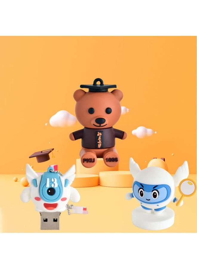 Loquat Soft PVC Cartoon U Disk Professional Production Graduation Hand-held Doll U Disk Blind Box Keychain Students Tide Play U Disk-Color:【exclusively For Government Symbolizing Ip Badge Souvenirs】 - Free  - Image 5