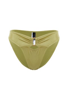trendyol High Leg Bikini Bottom with Green Accessories TBESS23BA00215  - Image 4