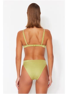 trendyol High Leg Bikini Bottom with Green Accessories TBESS23BA00215  - Image 3