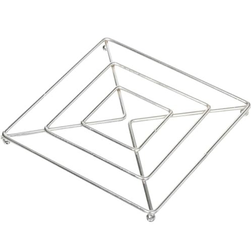 Prostuff.in® Kitchen Cooking Square Hot & Cold Pot Stand with Food Steamer Rack Stand Holder for Kitchen Organizer (Large Size:16x16cm), Silver Color 1 Pcs - Image 1