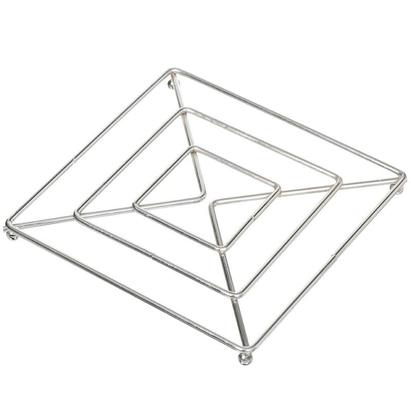Prostuff.in® Kitchen Cooking Square Hot & Cold Pot Stand with Food Steamer Rack Stand Holder for Kitchen Organizer (Large Size:16x16cm), Silver Color 1 Pcs - Image 2
