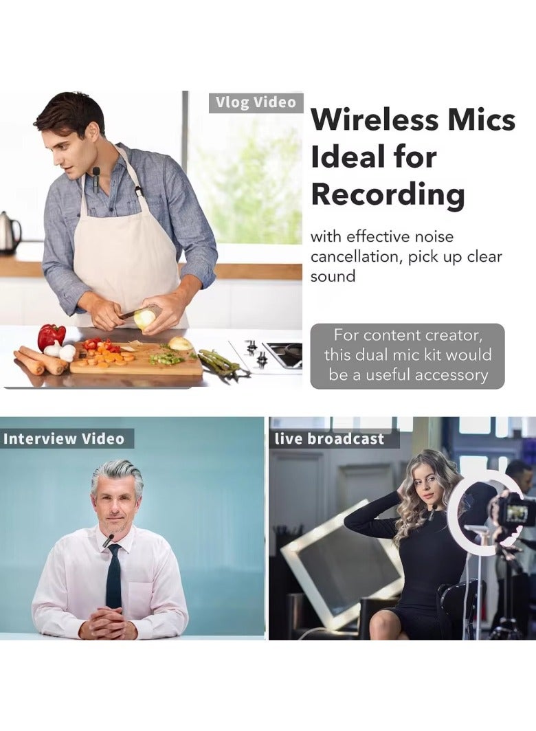 Wireless Lavalier Microphone for Type-C Phones - Plug and Play Wireless Microphone with 2 Microphones, Pair of Fur Balls. For USB-C Android Phones and iPhones Video Recording - Interviews - Vlog - Auto Sync and Noise Reduction - 2.4 GHZ  - Image 2