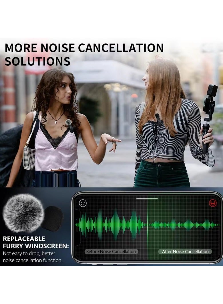 Wireless Lavalier Microphone for Type-C Phones - Plug and Play Wireless Microphone with 2 Microphones, Pair of Fur Balls. For USB-C Android Phones and iPhones Video Recording - Interviews - Vlog - Auto Sync and Noise Reduction - 2.4 GHZ  - Image 5