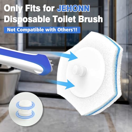 JEHONN Disposable Toilet Brush with 48 Wand Cleaner Refills, Wall Mounted Toilet Bowl Brush Holder Set, Bathroom Cleaning System for Sink Bathtub Wash Basin (Blue) - Image 4