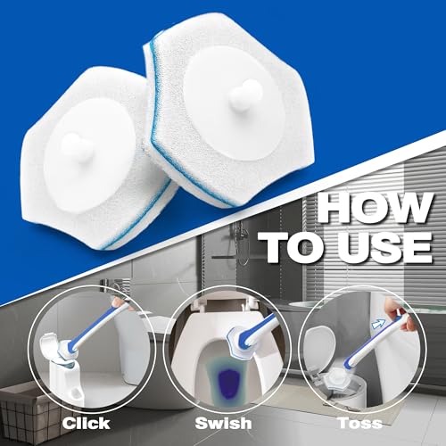 JEHONN Disposable Toilet Brush with 48 Wand Cleaner Refills, Wall Mounted Toilet Bowl Brush Holder Set, Bathroom Cleaning System for Sink Bathtub Wash Basin (Blue) - Image 5