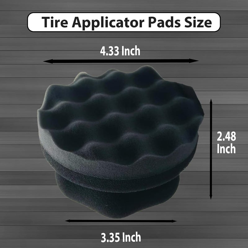 RXALASKA 2 Pcs Large Tire Shine Applicator, Reusable Tire Dressing Applicator Wave Contoured, Tire Sponge Pads for Car Detailing Cleaning - Image 3