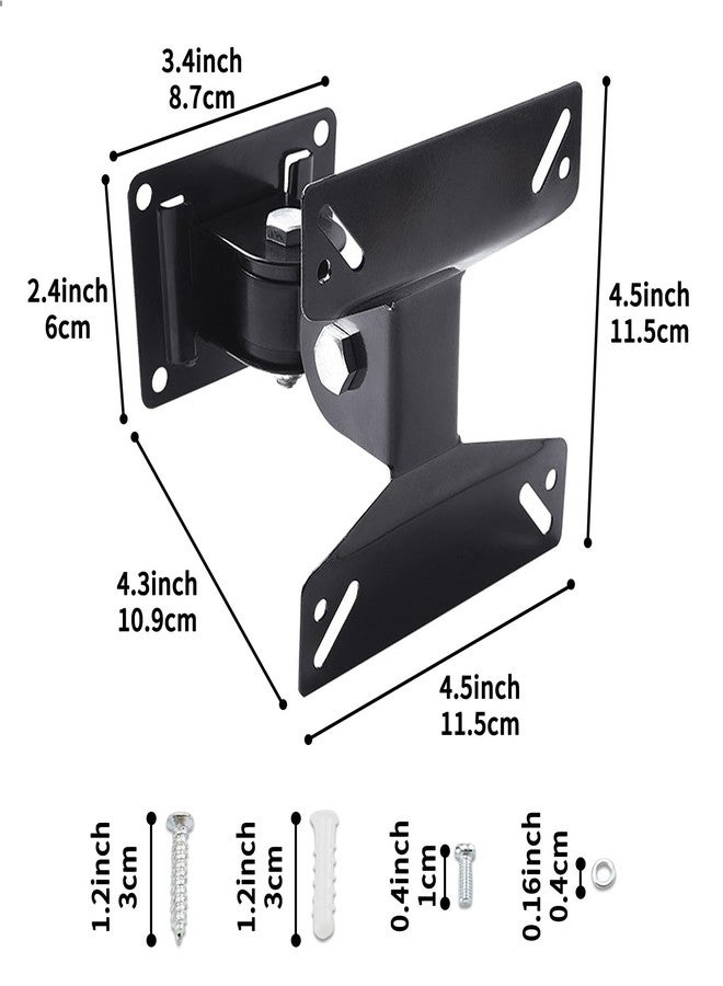 Ogetok TV Monitor Wall Mount Bracket with Swivel Articulating for Most 14-24 Inch LED LCD Flat Screens TVs, Max VESA 75x75mm to 100x100mm up to 35 lbs/15kg, Black Wall Mount TV Bracket - Image 2