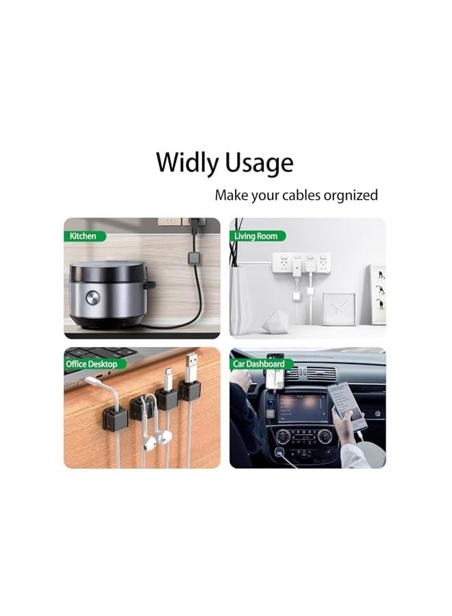 erorex 10-Pack Cable Cord Organizer Cable Holder Clips for Cable Management, Adhesive Cord Holder for Kitchen Appliances Wall Office Desk Phone Charging Wire Keeper (10, Black) - Image 3