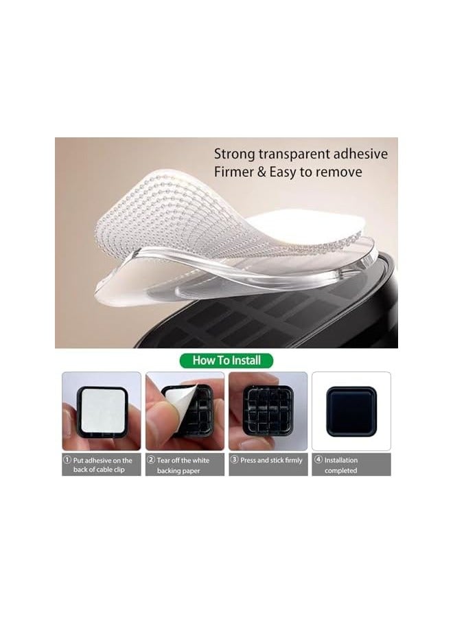 erorex 10-Pack Cable Cord Organizer Cable Holder Clips for Cable Management, Adhesive Cord Holder for Kitchen Appliances Wall Office Desk Phone Charging Wire Keeper (10, Black) - Image 4