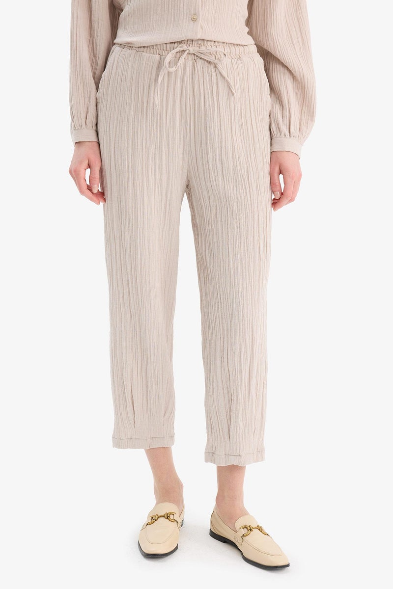 DeFacto Beige Woman Harem Muslin Trousers Casual - Image 1