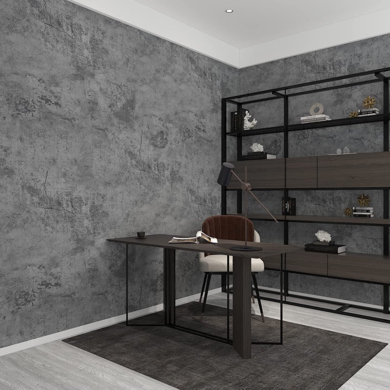 3yecao 31"Ã—157" Extra Thicker Light Blue Grey Black Concrete Wallpaper Peel and Stick 3D Effect Concrete Contact Paper Luxury Vinyl Wrap Matte Textured Look Cement Wall Stickers for Walls Bathroom - Image 5