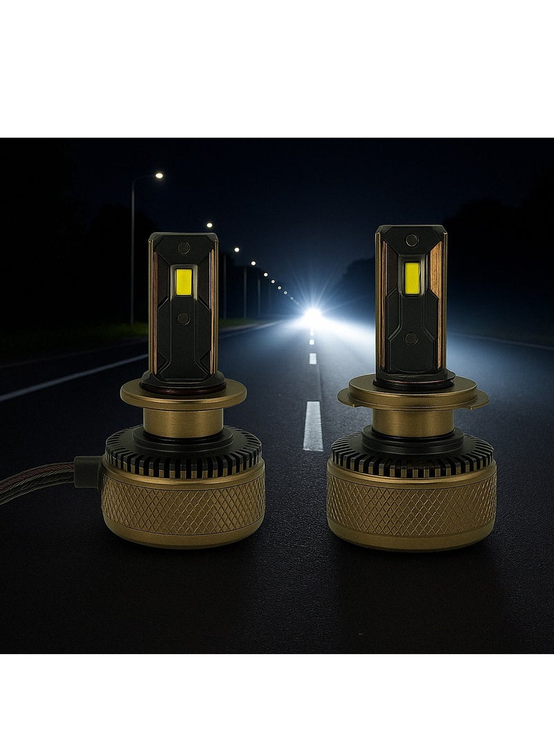 طقم ليد FT-200 للسيارة 9005 بقوة 200 واط – إضاءة فائقة مع نظام تبريد ذكي 2 قطعة - Image 1