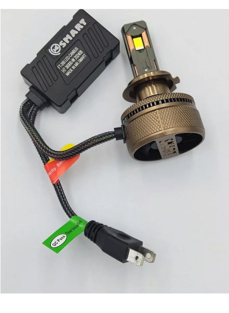 طقم ليد FT-200 للسيارة 9005 بقوة 200 واط – إضاءة فائقة مع نظام تبريد ذكي 2 قطعة - Image 3