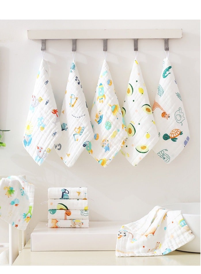 Set of 3 Baby Muslin Washcloths 50cm(19.6")*25cm(9.8") - Random Assorted Patterns, Soft and Absorbent  - Image 3