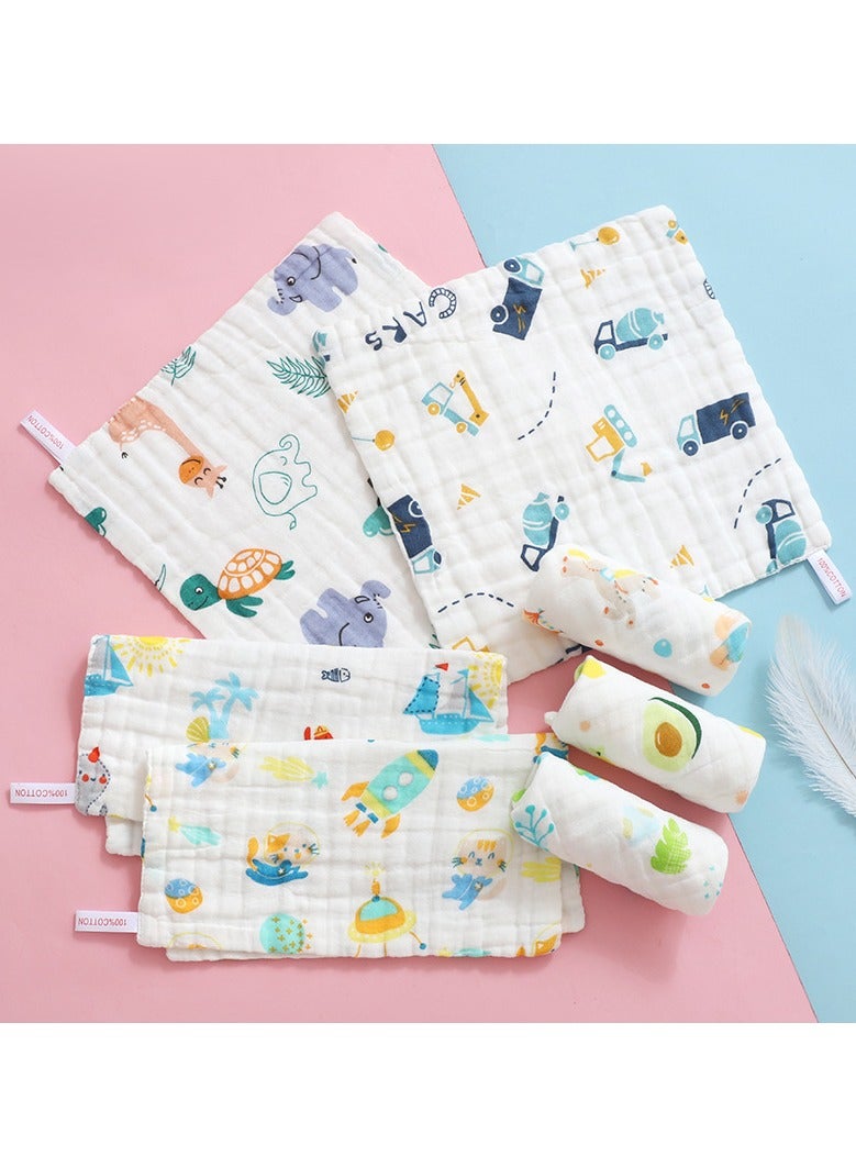 Set of 3 Baby Muslin Washcloths 50cm(19.6")*25cm(9.8") - Random Assorted Patterns, Soft and Absorbent  - Image 1