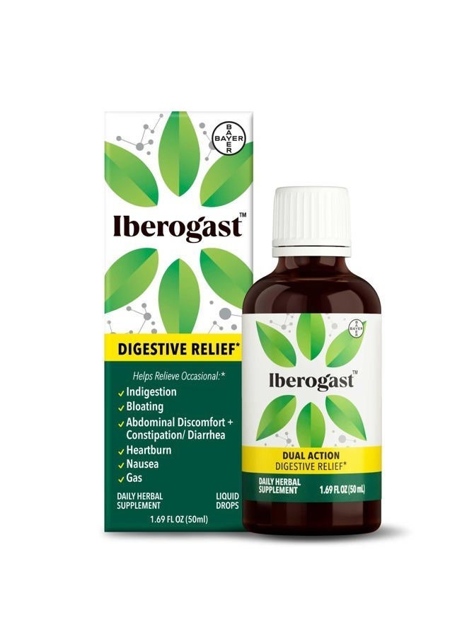 Iberogast قطرات سائلة، تخفيف عشبي لاضطرابات المعدة: عسر الهضم العرضي، الانتفاخ، الغازات، الغثيان، اضطراب المعدة؛ خالي من الغلوتين؛ مزيج من 6 أعشاب مع إيبيريس أمارا، نعناع، عرقسوس؛ 50 مل - Image 3
