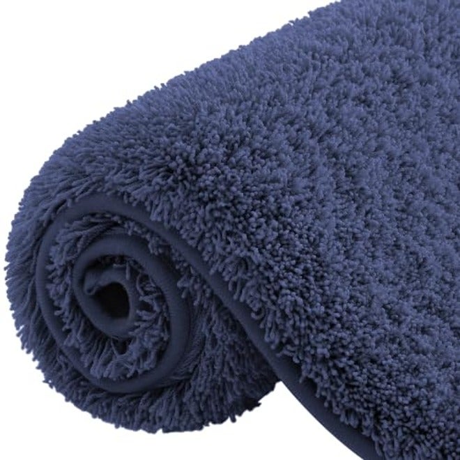 OLANLY Microfiber Bathroom Rugs 30x20, Soft Highly Absorbent Bath Mat, Grey | Quick-Dry & Non-Slip Bath Carpet - Image 1