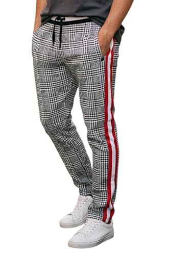SCREENSHOT Men's Premium Workout Lifestyle Color Block FASHION Track Pants P11957-Black/Pattern-Large - Image 1