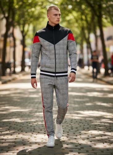 SCREENSHOT Men's Premium Workout Lifestyle Color Block FASHION Track Pants P11957-Black/Pattern-Large - Image 4