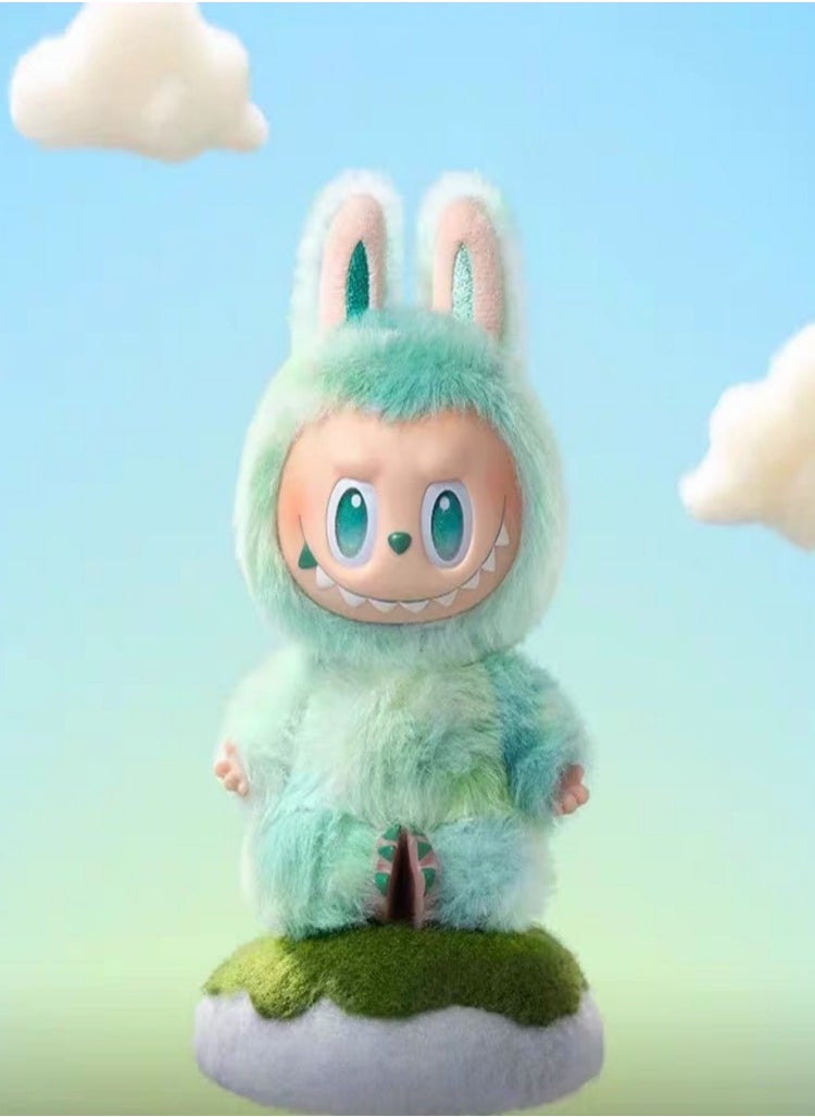 POP MART LABUBU Doll, Plush Toy Set Vinyl Plush Hanging Card,Blind Box Figures La bubu, The Monsters Plush Toys for Modern Home Decor, Collectible Toy Set Seat Green  - Image 1