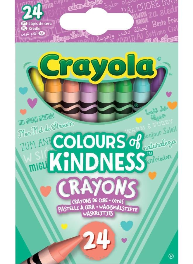 CRAYOLA Colours of Kindness Crayons - Assorted Colours (Pack of 24) | Colours That Represent Good Feelings | Ideal for Kids Aged 3+ - Image 1