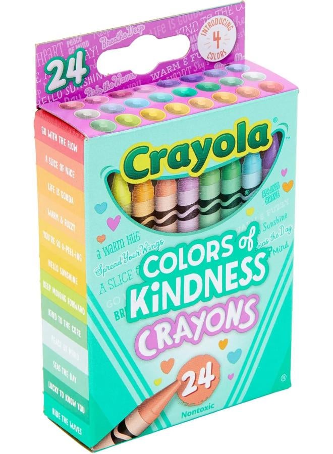 CRAYOLA Colours of Kindness Crayons - Assorted Colours (Pack of 24) | Colours That Represent Good Feelings | Ideal for Kids Aged 3+ - Image 4