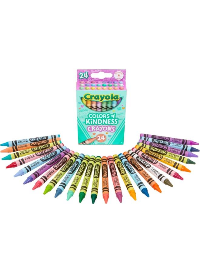 CRAYOLA Colours of Kindness Crayons - Assorted Colours (Pack of 24) | Colours That Represent Good Feelings | Ideal for Kids Aged 3+ - Image 2