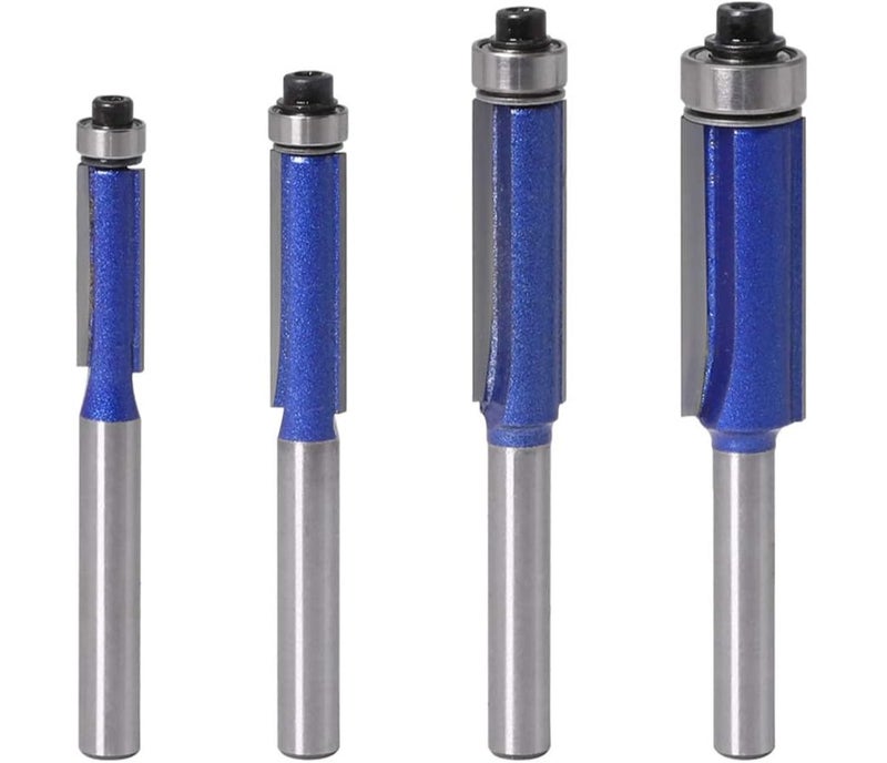 Flush Trim Router Bit Set 6/12 Inch Shank Top Bearing Flush Trim Router Bit