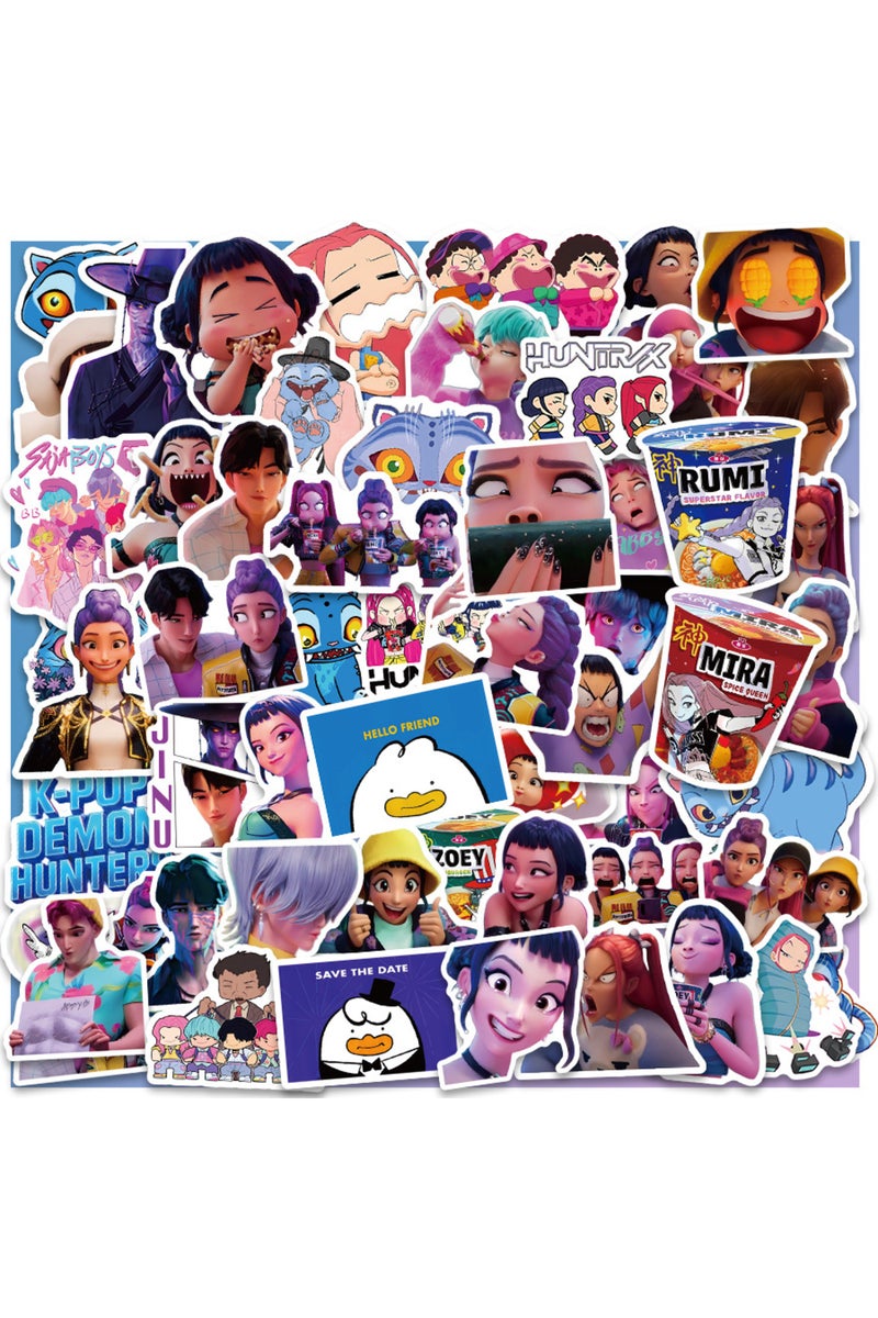 MULTICOLOR 60Pcs KPop Demon Hunters Stickers KPop Demon Hunters DIY Stickers Scrapbooking Phone Lugg