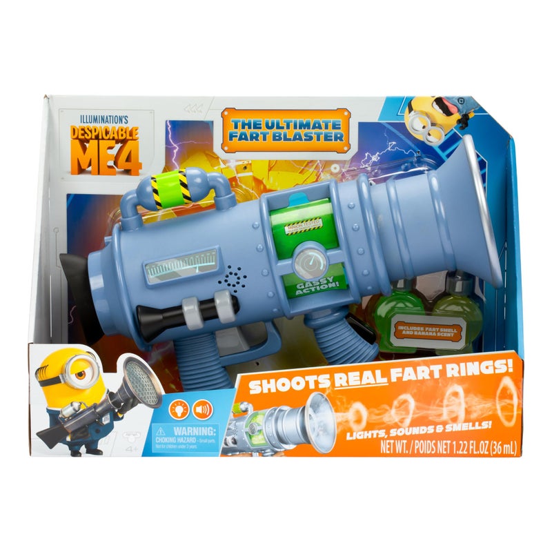 Minions Despicable Me 4 - The Ultimate Fart Blaster | Blasts Out Real Fart Rings of Fog | Plays 15 Different Fart Sounds | Lights Up and Emits Smells | It Includes 2 Different Scented Fart Formulas - Image 1