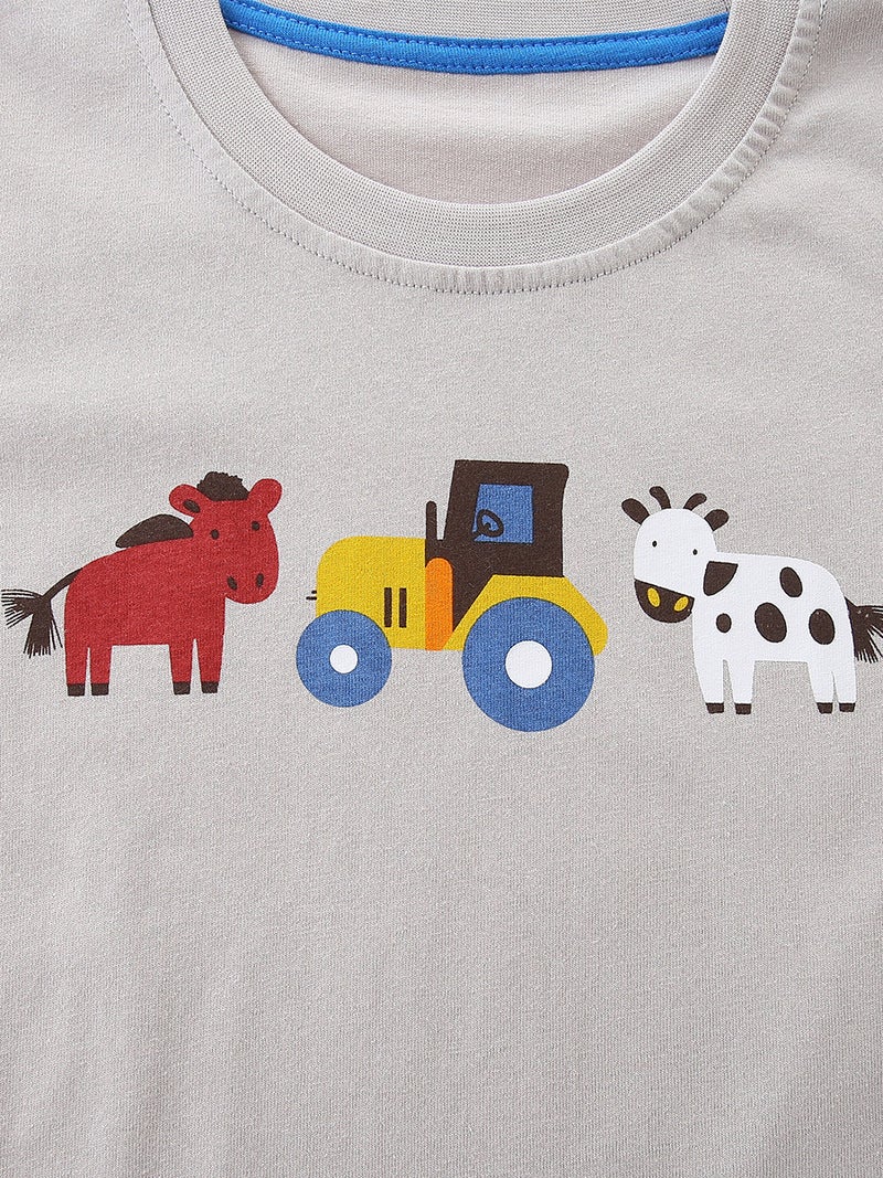 Autumn New Fashion Boys T-Shirt Style Round Neck Children'S Long Sleeve T Needle Cotton Animal Print Children'S Top - Image 4