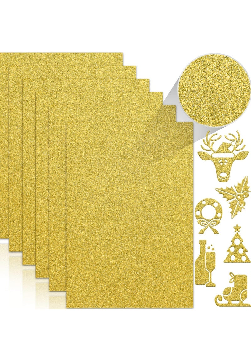 Oasisgalore 10 Sheets  Glitter Gold Cardstock Paper, A4 Premium Craft Paper Cards - Image 1