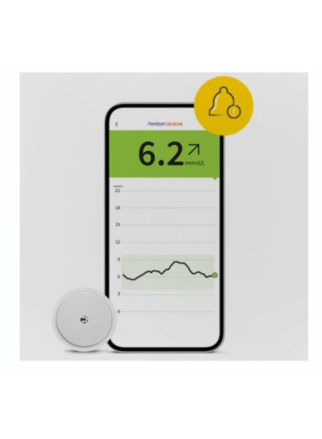 أبوت مجموعة مستشعرات مراقبة الجلوكوز الفورية Freestyle Libre 2 Plus – تتبع الجلوكوز في الوقت الفعلي، بدون ألم ودقيقة - Image 3