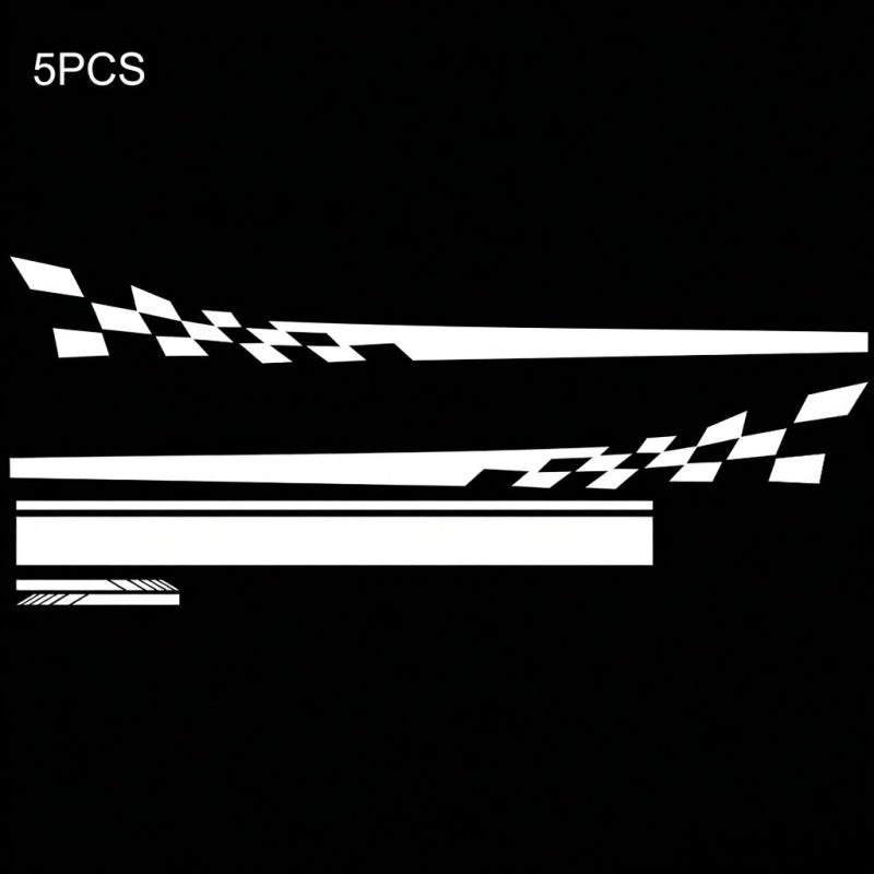 Car Side Door Sticker: White Premium PVC Self-Adhesive - Stylish Long-Lasting Flexible Racing Decal for Vehicle Decoration - Image 1