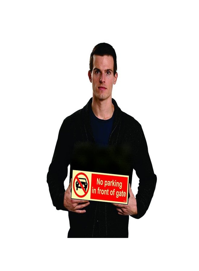Clickforsign Glow in Dark No Parking in Front of Gate Sign Board,Multicolor - Image 3