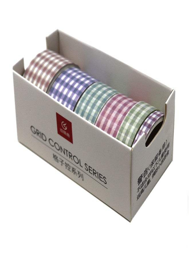 Lakeer Grid Series Washi Tape (Pack of 6) | Tapes for Scrapbooking, DIY Craft, Decoration, Gift Wrapping, etc, (Mult) - Image 2