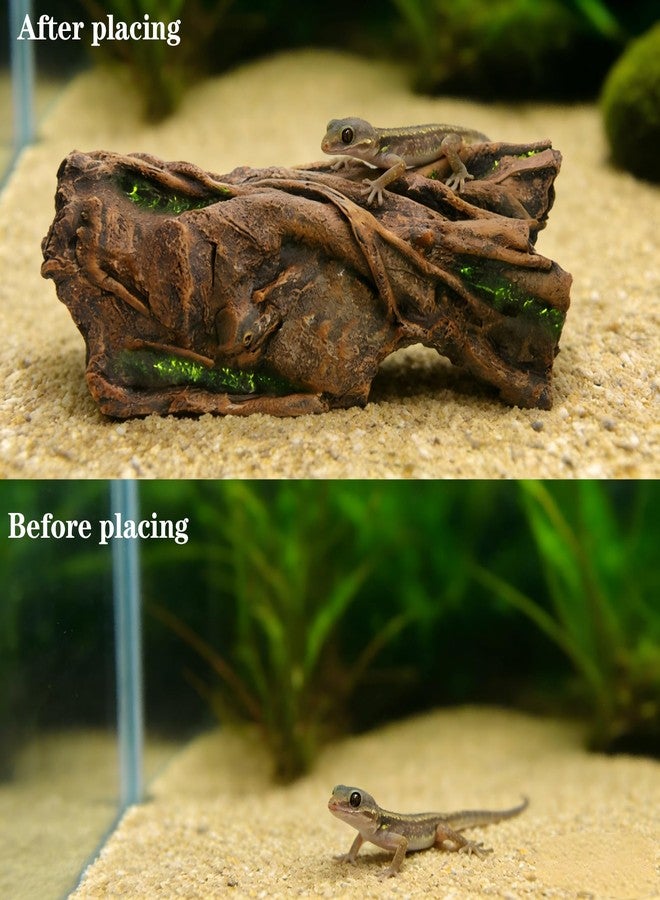 WQLLWFC Lizard Snake or Reptile Hide& Amphibian Habitat Hideouts, Resin Log Hide Cave Ideal for Bearded Dragons, Snakes, and Geckos Used for Crested Gecko，Ball Python Tank Accessories - Image 4